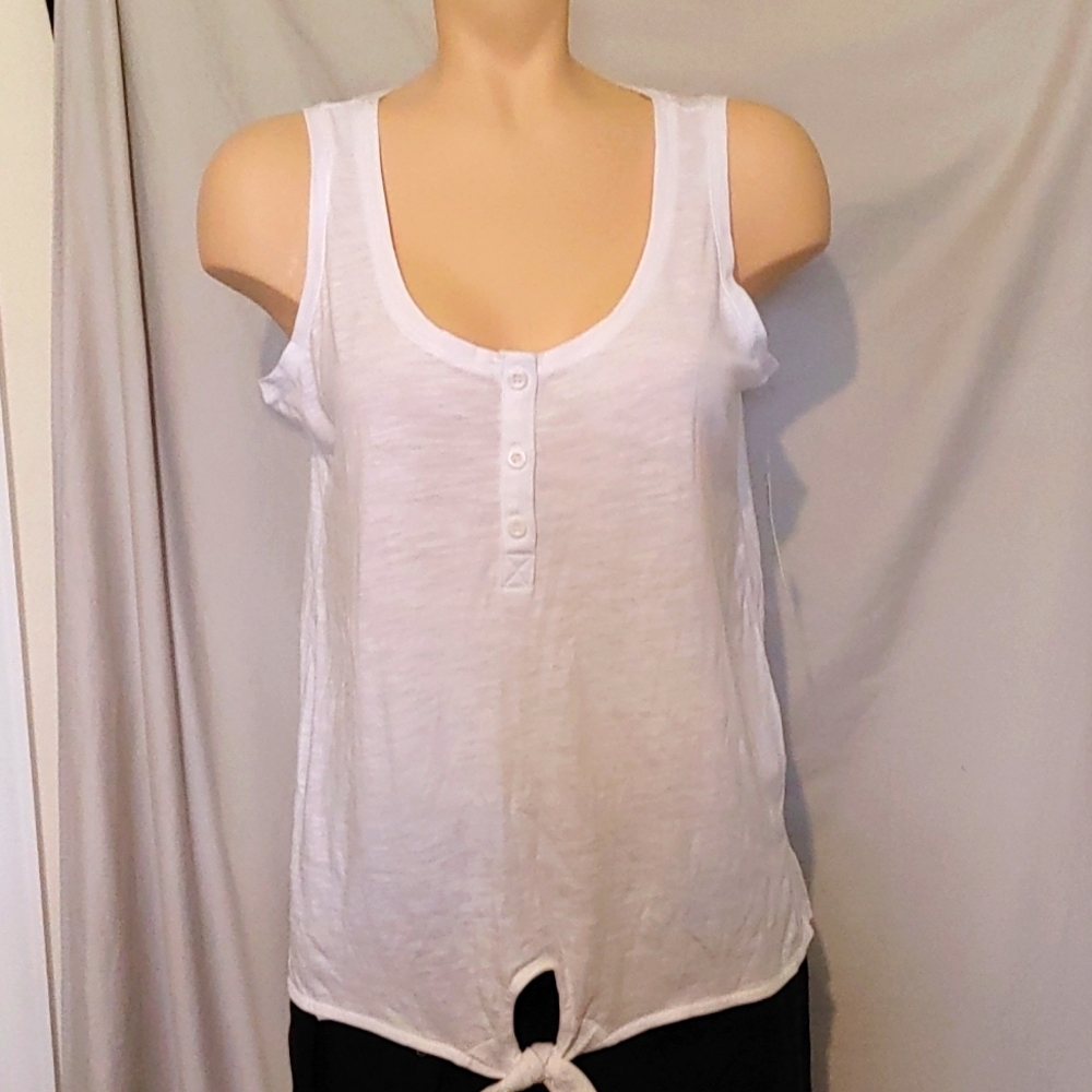 Style and co Henley, tie front tank top, NEW